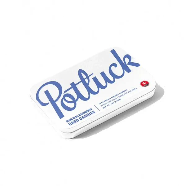Potluck Sour Blue Raspberry Hard Candies 300mg