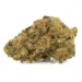 King Sherb strain bud close-up showing sage-green calyxes amber hairs and heavy trichome coverage