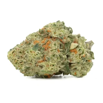 Wedding Cake smalls bud thick white trichome coating over compact lime-green structure