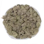 macro photo of gucci pink weed covered in thick thc trichomes