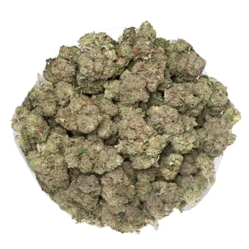 over top view of a large pike of pink kush buds