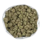 sour chem chunky cannabis flowers overhead view